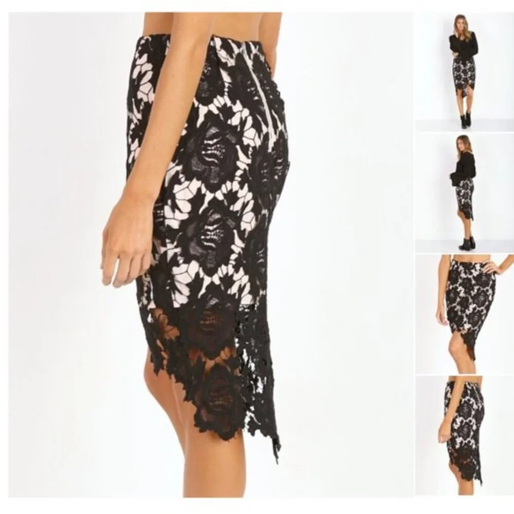 🖤Keepsake The Label I Will Wait Skirt Black Lace - Picture 2 of 10